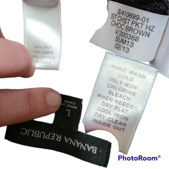 BANANA REPUBLIC GRAY/BROWN POPOVER SWEATER - L - Picture 5 of 7